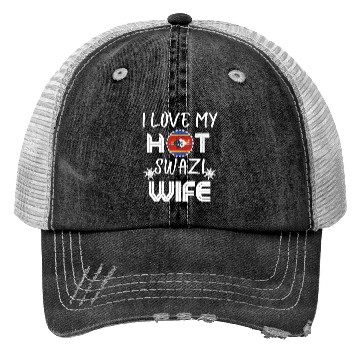 Discover Funny I Love My Hot Eswatini Wife Husband Trucker Hats