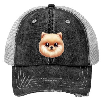 Discover Playful Pomeranian Artwork Trucker Hats