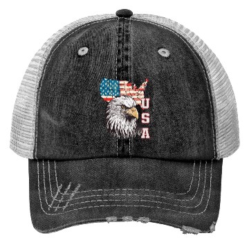 Discover gift idea bald eagle american flag Trucker Hats