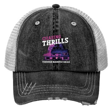 Discover Horror Paranormal Haunted House Spooky Halloween Trucker Hats