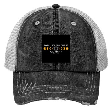Discover Michigan 2024 Eclipse Cool Souvenir April 8 Trucker Hats