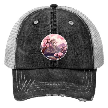 Discover Cherry Blossom Tree Trucker Hats