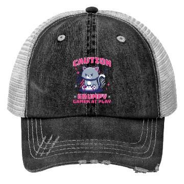 Discover Gaming, Gaming, Video Game, Grumpy Cat Gamer Trucker Hats