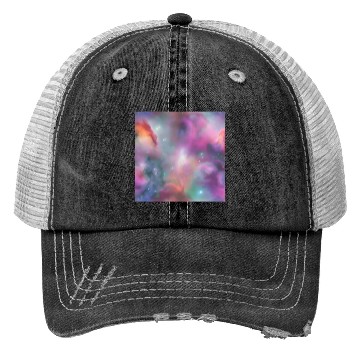 Discover Galaxy nebula abstract design Trucker Hats