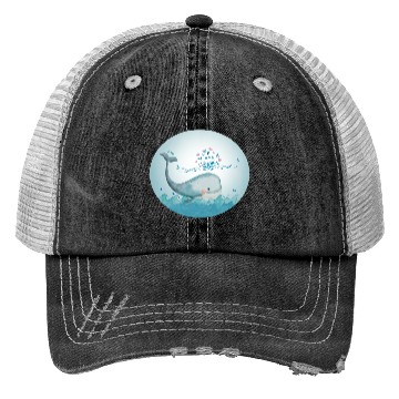 Discover Whale Cute Whale Swimming Trucker Hats