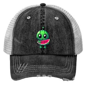 Discover Green Alien meets Juicy Watermelon Trucker Hats