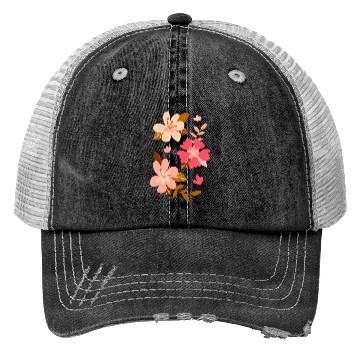 Discover Pink Hibiscus Flowers Trucker Hats