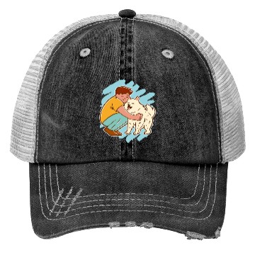 Discover Dog and Boy Happy Friends Trucker Hats