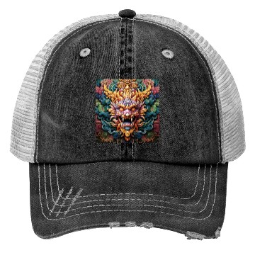 Discover dragon pattern circle pentel color 5 Trucker Hats