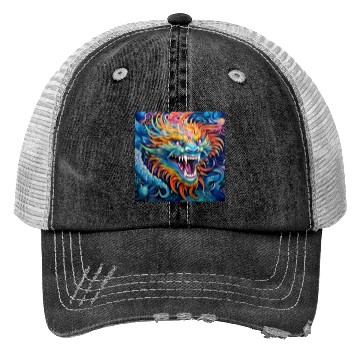Discover dragon pattern circle pentel color 7 Trucker Hats