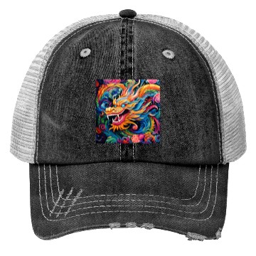 Discover dragon pattern circle pentel color Trucker Hats