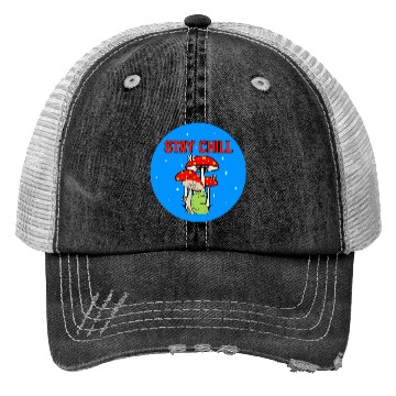 Discover Stay Chill Cute Green Frog Trucker Hats