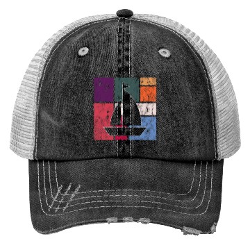 Discover Vintage Sailing Adventure Trucker Hats