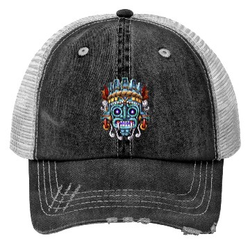 Discover Aztec God Tlaloc Trucker Hats