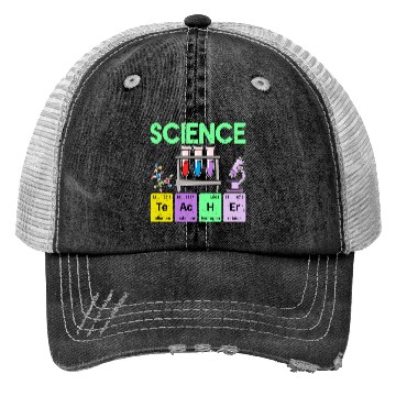 Discover Science Teacher Periodic Table Elements Chemistry Trucker Hats