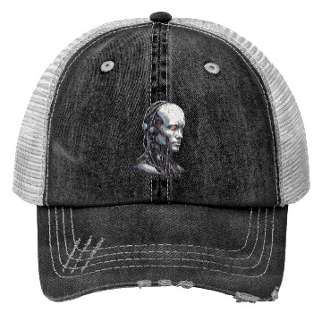 Discover Ai Robot face Trucker Hats