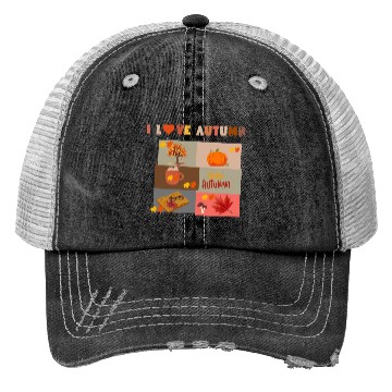 Discover I love Autumn Trucker Hats