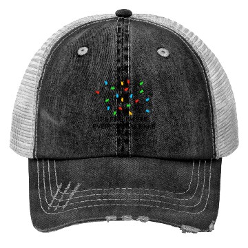 Discover Everything Is Fine Christmas Lights Ela Teacher Trucker Hats