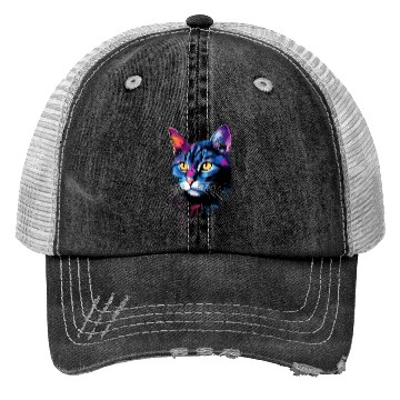Discover Colorful Cute Shorthair Domestic Cat Trucker Hats