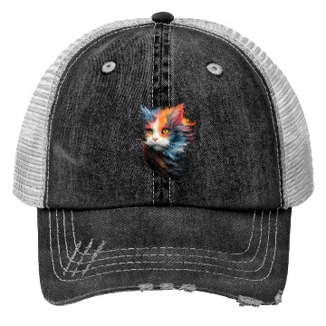 Discover Persian Cat Masterful Animal Painting Trucker Hats