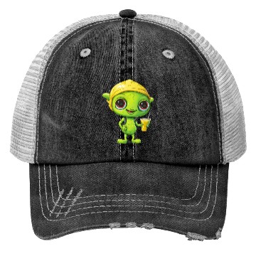 Discover Refreshing Alien Lemonade: Green & Yellow Blend Trucker Hats