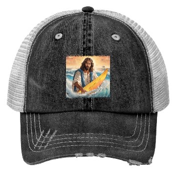 Discover Surfing Jesus Trucker Hats