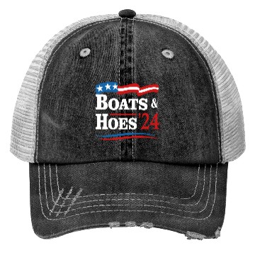 Discover Boats & Hoes 24 Vintage Retro Meme Step Brother Trucker Hats