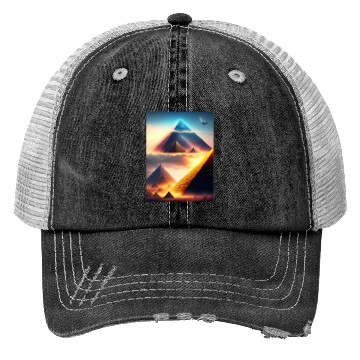 Discover Pyramids in the future Trucker Hats