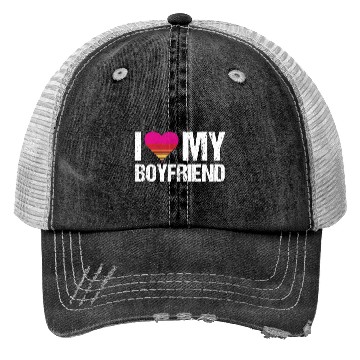 Discover I Love My Boyfriend Heart My Boyfriend Vintage Bf Trucker Hats