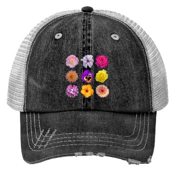 Discover Colorful spring flowers pattern Trucker Hats
