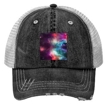 Discover Galaxy nebula abstract design Trucker Hats