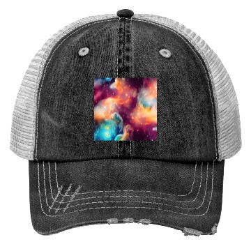 Discover Galaxy nebula abstract design Trucker Hats