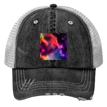 Discover Galaxy nebula abstract design Trucker Hats