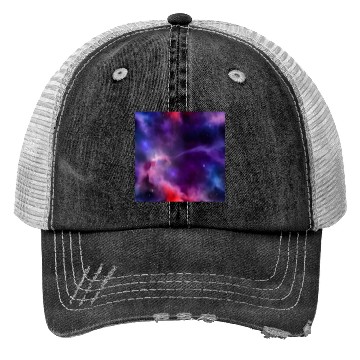 Discover Galaxy nebula abstract design Trucker Hats