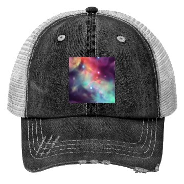 Discover Galaxy nebula abstract design Trucker Hats