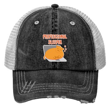 Discover Professional Sleeper Lazy orange cat Trucker Hats