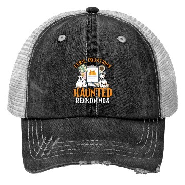 Discover Eerie Equations Haunted Reckonings Halloween Trucker Hats