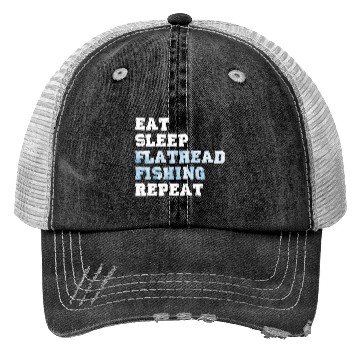 Discover Noodling Eat Sleep Flathead Fishing Repeat Trucker Hats