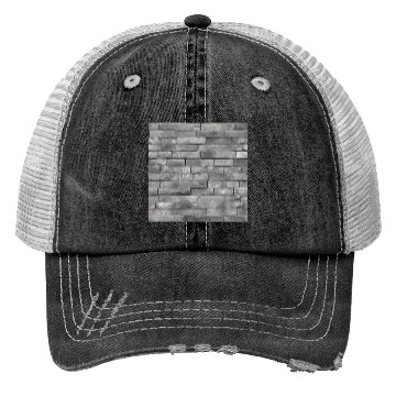 Discover Gray Stone Brick Wall Pattern Trucker Hats