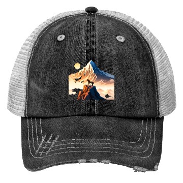 Discover Horse running to mountain Trucker Hats