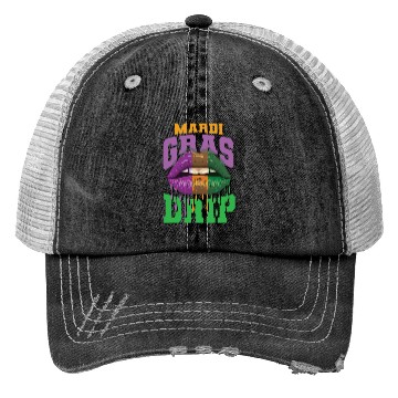 Discover Lips Mardi Gras Drip Trucker Hats