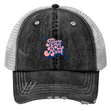 Discover Pink Blue Typography Trucker Hats
