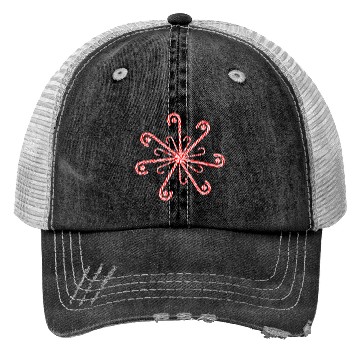 Discover Peppermint Candy Cane Snowflake Trucker Hats