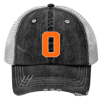 Discover Number 0 Sports Orange Trucker Hats