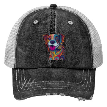 Discover Abstract Dog Trucker Hats
