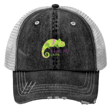 Discover Green Chameleon Lizard Exotic Pet Lover Trucker Hats