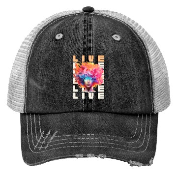 Discover Glowing Women Head. Live. Trucker Hats
