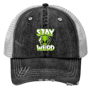 Discover Stay Weird Extraterrestrial Ufo Conspiracy Alien Trucker Hats