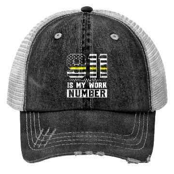 Discover 911 Is My Work Number Dispatcher Operator Trucker Hats