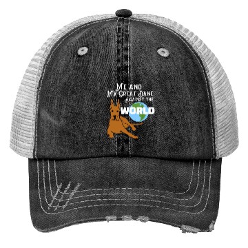 Discover Great Dane Lover My World Trucker Hats